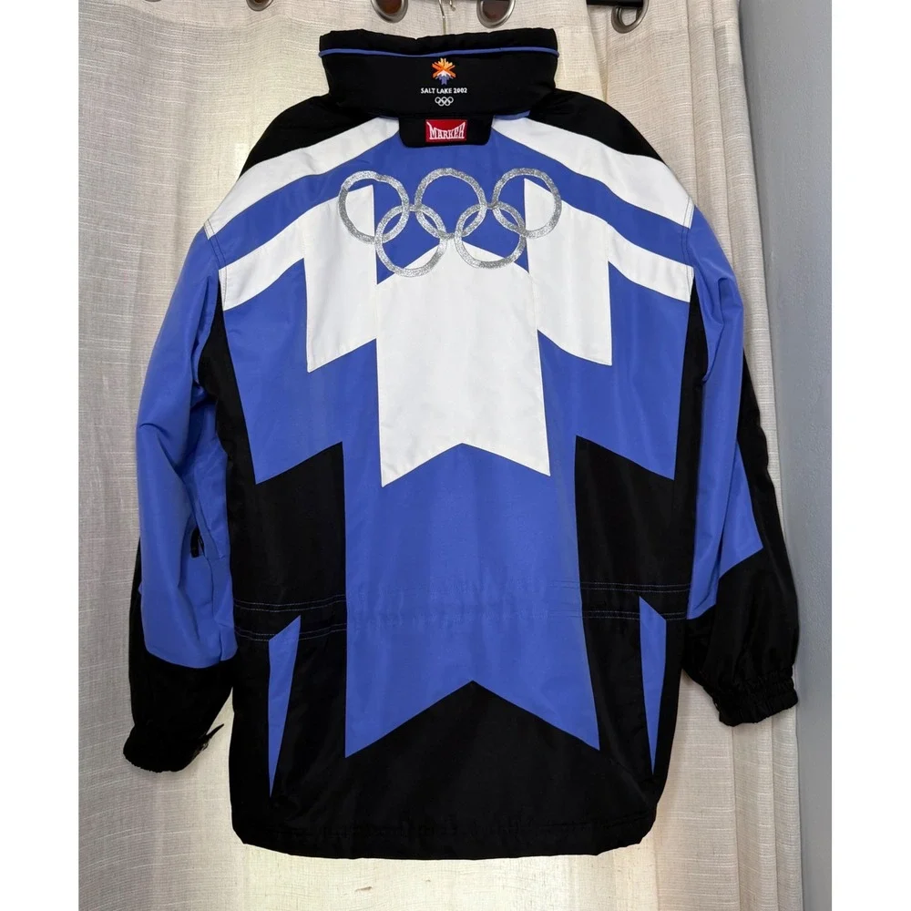 Salt Lake 2002 Winter Olympic Ski Jacket Parka Hooded Coat Vintage Blue Men's XL